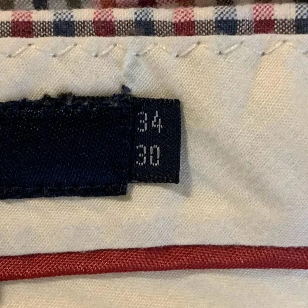 J.‎ Crew Men's Searsucker 100% Cotton Flat Front Slash Pocket Pants Size 34x30